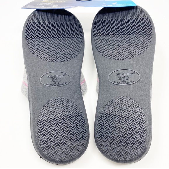 *SOLD* ISOTONER Gray Jersey Memory-Foam Slippers - Picture 10 of 11